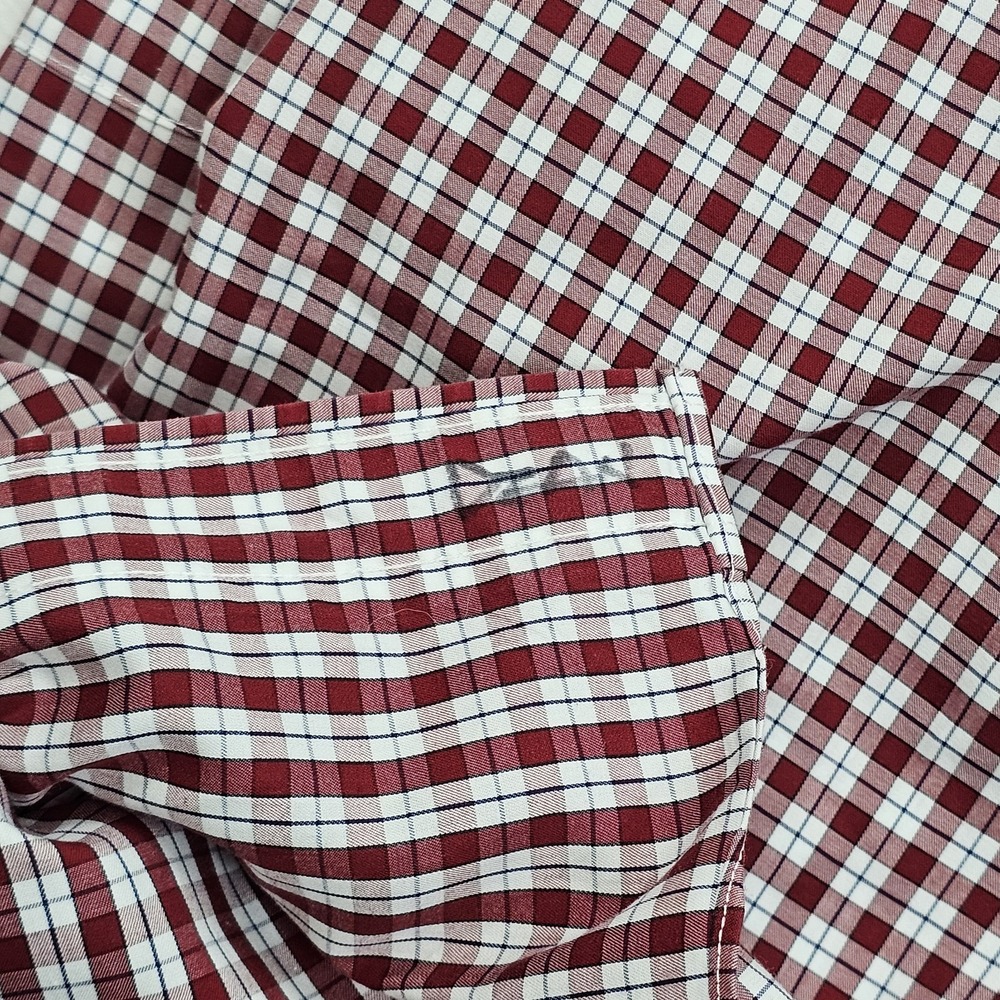 Proper Cloth Mens XL Red Gingham Check Long Sleeve Dress Shirt Button Up Preppy - Picture 8 of 9